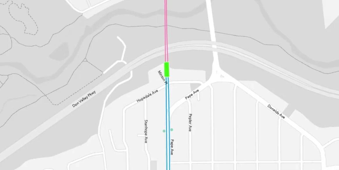 Public Metrolinx map showing the Minton Place tunnel portal location