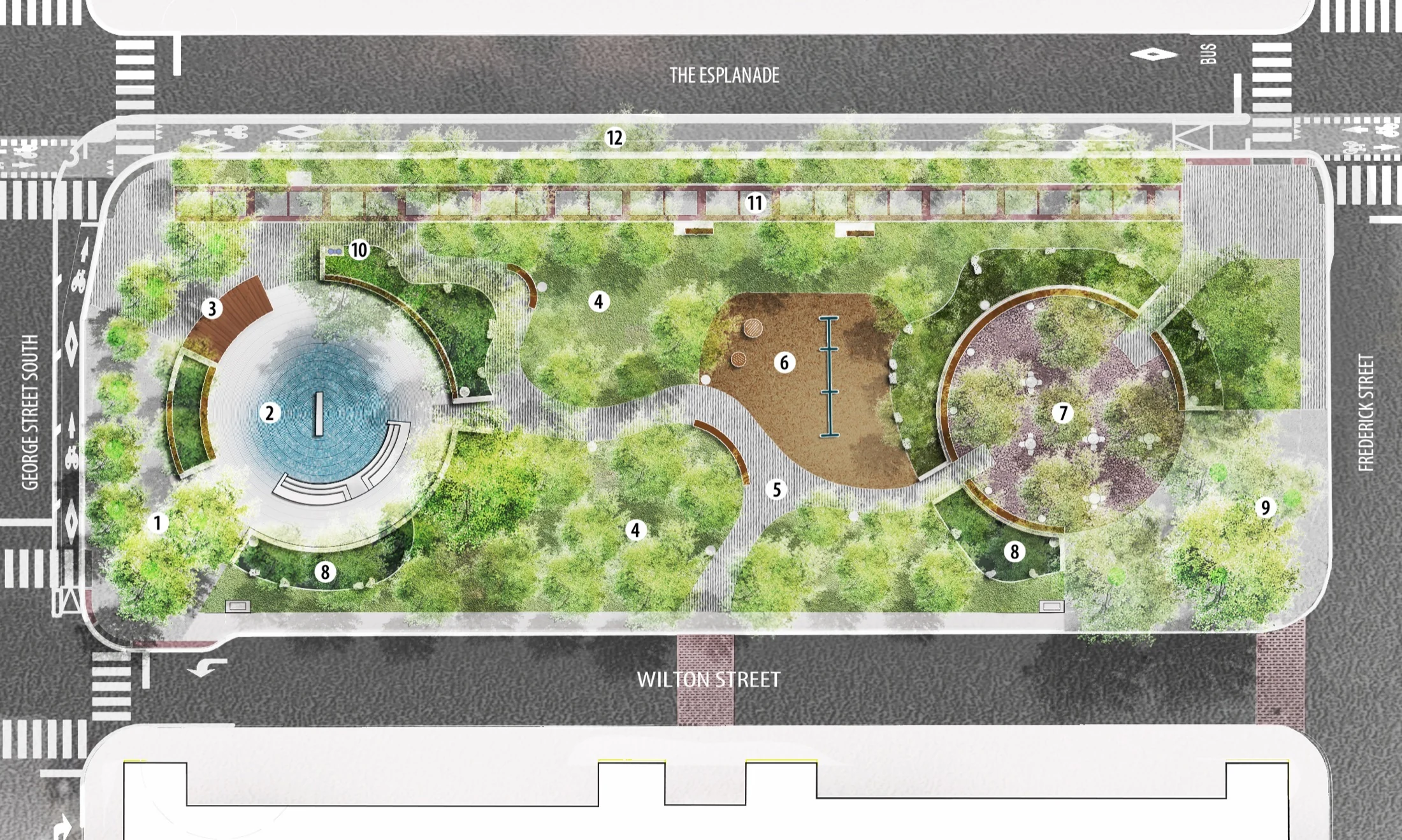 Detailed rendered plan for Block 3 of David Crombie Park