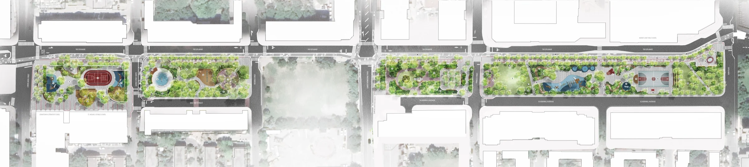 Full rendered plan for David Crombie Park Revitalization