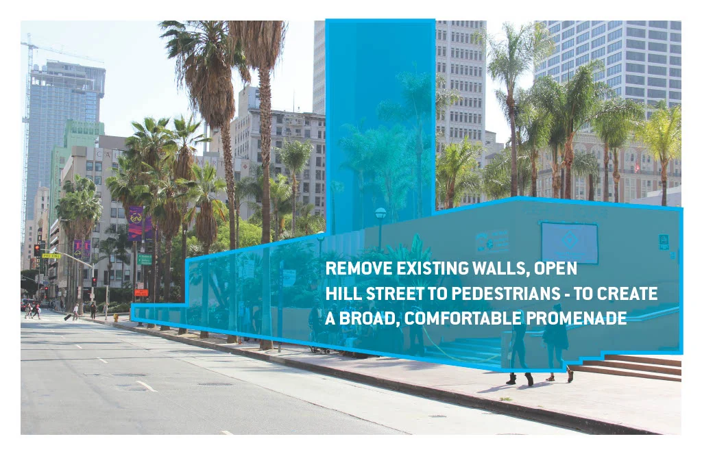 Hill Street — opening the edge and creating a broad pedestrian promenade.